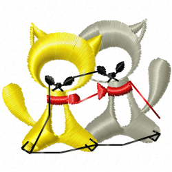 Cats Embroidery Design 8 Cats Embroidery Design 8